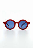 Kids Güneş Gözlüğü Kırmızı Yuvarlak Çerçeve UV 400 Korumalı CE Belgeli Çocuk Güneş Gözlüğü