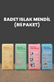 8’li Paket Mini Cep Islak Mendil – Taşınabilir, Hijyenik Seyahat ve Günlük Kullanım Temizlik Mendili