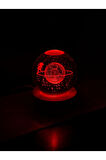 3D Satürn Kız Küre Kristal Led Gece Lambası – USB'li Ahşap Standlı LED Masa & Gece Lambası RGB
