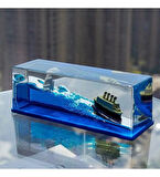 3’lü Masaüstü Dekoratif Set – Manyetik Kum Saati, Adalet Terazisi ve Batmayan Gemi Biblosu