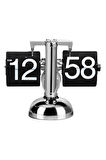 Retro Flip Clock Metal Masa Saati – Dekoratif ve Şık Tasarım, AM/PM Gösterimli - Premium Hediye