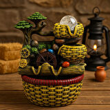 Dekoratif Su Şelalesi & Değirmen – Yosun Efektli, Enerji Veren Dekor Su Motorlu - M