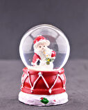 Noel Baba ve Kardan Adam Temalı Mini Boy Işıklı  Yılbaşı Kar Küresi 6.5 cm D