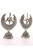 2'li Gümüş Allah Muhammed Hilal Orta Boy Biblo 20cm-06