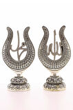 2'li Gümüş Allah Muhammed Lale Lafız Orta Boy Biblo 22cm-02