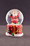 Merry Christmas Sevimli Noel Baba Temalı  Mini Boy Işıklı Kar Küresi 6,5 cm 1