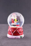 Noel Baba ve Hediye Paketi Temalı Mini Boy Işıklı  Yılbaşı Kar Küresi 6.5 cm1A