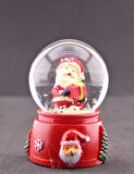 Noel Baba ve Hediye Paketi Temalı Mini Boy Işıklı  Yılbaşı Kar Küresi 6.5 cm1A