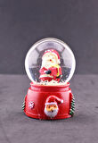 Noel Baba ve Hediye Paketi Temalı Mini Boy Işıklı  Yılbaşı Kar Küresi 6.5 cm1A