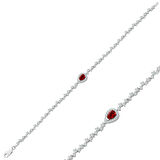 925 Ayar Gümüş Pırlanta Montür Kırmızı Damla Salkım Su Yolu Set