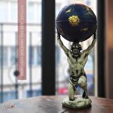 Atlas’ın Burç Küresini Tuttuğu Heykel – Astrolojik Ev Dekoru – El Yapımı - Mükemel orijinal tasarım