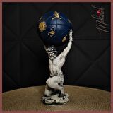 Atlas’ın Burç Küresini Tuttuğu Heykel – Astrolojik Ev Dekoru – El Yapımı - Mükemel orijinal tasarım