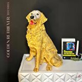 Gerçekçi Golden Retriever Köpek Heykeli–Ev ve Bahçe İçin El Boyaması Figür- Mükemel orijinal tasarım