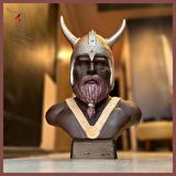 El yapımı Viking savaşçısı Ragnar büstü –benzersiz heykel, şık bir parça –Mükemel orijinal tasarım