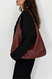 Kadın Bordo Büyük Boy Omuz ve Tote Çanta - Geniş Hacim