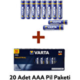  Varta Endüstriyel Aaa Ince Kalem Pil 1.5V Alkalin 20'li