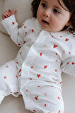 İnterlok Bebek Tulumu | Red Hearts