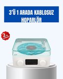 Retro Tasarımlı Gece Lambalı Bluetooth Hoparlör – Saat ve Pil Göstergeli