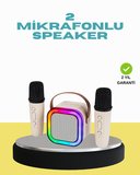LED Işıklı Taşınabilir Karaoke Hoparlör – USB & AUX Girişli