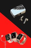 Bileklikli Amoled Ekran Akıllı Saat ve Dijital Göstergeli Kablosuz Bluetooth Kula