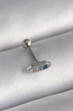 316L Çelik Gümüş Renk Mavi Zirkon Taşlı Tragus Piercing 5886