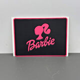 SİYAH ZEMİN PEMBE BARBİE KAYDIRMAZ TORPİDO PEDİ