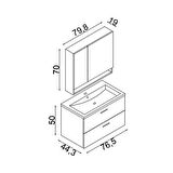 Teta Home Batum 80 Cm Mdf Banyo Dolabı Seti