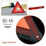 Üçgen Reflektör E4 Belgeli Metal Ayaklı TUV Yönetmeliğne Uygun
