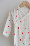 Müslin Kruvaze Body  | Red Hearts