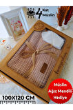 4 Kat Müslin Saçaklı Bebek Battaniyesi 100x120 Cm- %100 Pamuklu & Çok Amaçlı Battaniye