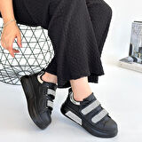 Nino Siyah Cilt Cırt Cırtlı Spor Ayakkabı