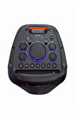 BTS-1387 Karaoke Hoparlör Ses Sistemi Kablosuz Mikrofonlu 70 Watt 2x10 Inç Bluetooth Hoparlör Rgb Party Box