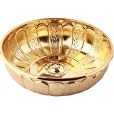 Nostaljik Osmanlı Hanedan Demir Hamam Tası Altın Sarı Renk 20 cm