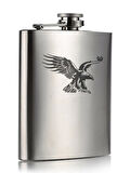 Kartal Temalı 9 Oz Paslanmaz Çelik Cep Matarası 266 Ml İçecek Cep Matarası