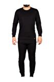 Unisex Siyah Alt Üst Takım Termal Içlik bere hediyeli