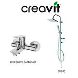 Creavit SH630 Tepe Duş Sistemi ve Liva Banyo Bataryası LV2500