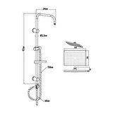 Creavit SH630 Tepe Duş Sistemi ve Liva Banyo Bataryası LV2500