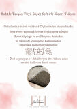 Bubble Tavşan Tüyü, Kaymaz Taban, Pofuduk, Ultra Lüks, Yıkanabilir 2'li Banyo Paspası Eskitme Pembe