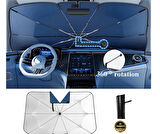 Ford Focus 2 2005-2006-2007-2008-2009-2010 Bükülebilir Saplı Katlanabilir Oto Güneşlik Şemsiye  UV Koruma & Isı Yalıtımı