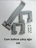 Cam Balkonlara Uygun Çıkış Ve Boynuz Plastiği - Cam Balkon Aksesuarı Kapağı GRİ Plastik