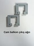 Cam Balkonlara Uygun Çıkış Ve Boynuz Plastiği - Cam Balkon Aksesuarı Kapağı GRİ Plastik