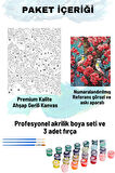 Sayılarla Boyama Seti Numaralı Tuval Fırça Boya Dahil Kasnaklı Set 50x70 Cm - AĞAÇTA KUŞLAR