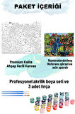 Sayılarla Boyama Seti Numaralı Tuval Fırça Boya Dahil Kasnaklı Set 50x70 Cm - ÇİÇEK ARABASI