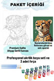 Sayılarla Boyama Seti Numaralı Tuval Fırça Boya Dahil Kasnaklı Set 50x70 Cm - KOLYE LEOPAR