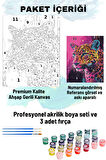 Sayılarla Boyama Seti Numaralı Tuval Fırça Boya Dahil Kasnaklı Set 50x70 Cm - PİNK LEOPAR