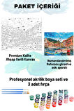 Sayılarla Boyama Seti Numaralı Tuval Fırça Boya Dahil Kasnaklı Set 50x70 Cm - TEKNELER