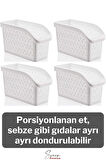 Buzdolabı Sepeti Çok Amaçlı Evye Altı Dolap İçi Meyve Sebze Düzenleyici Sepet Organizer Beyaz 4 Adet