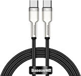 Cafule Metal Serisi, Şarj & Data Aktarım Kablosu, Siyah, 1 m, 100 W, USB Type C & USB Type C