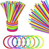 100 Ultra Parlak Parlayan Çubuklar Bilezikler ve Kolyeler - Karanlıkta Birinci Sınıf Parti Malzemeleri ve Süslemeleri - Fosforlu Çubuk - Fosforlu Bileklik - Glow Stick