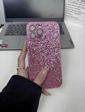 Apple iPhone 13 Pro Uyumlu Taşlı Simli Kamera Lens Korumalı Kılıf